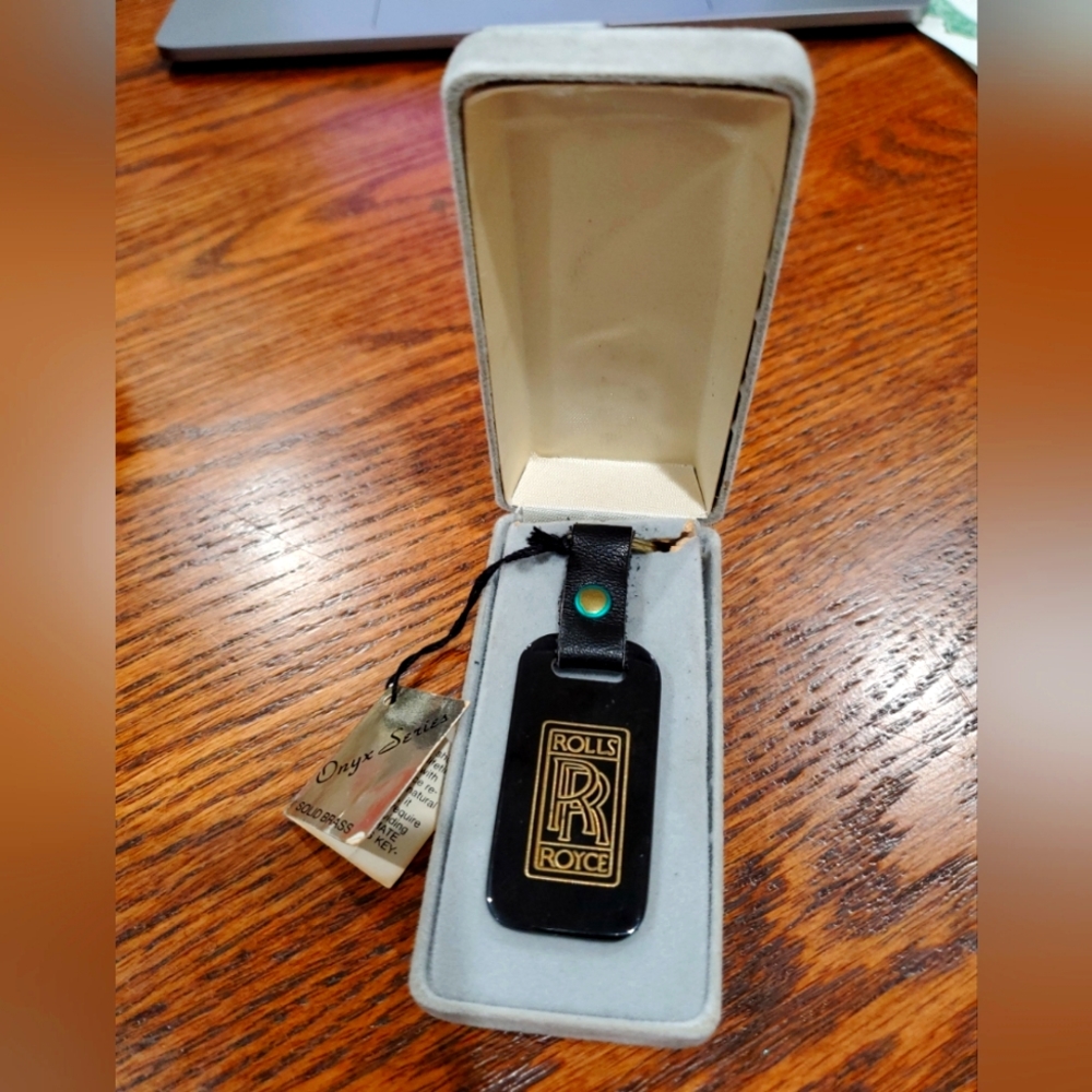 Vintage 1983 Solid Brass Rolls Royce Keychain